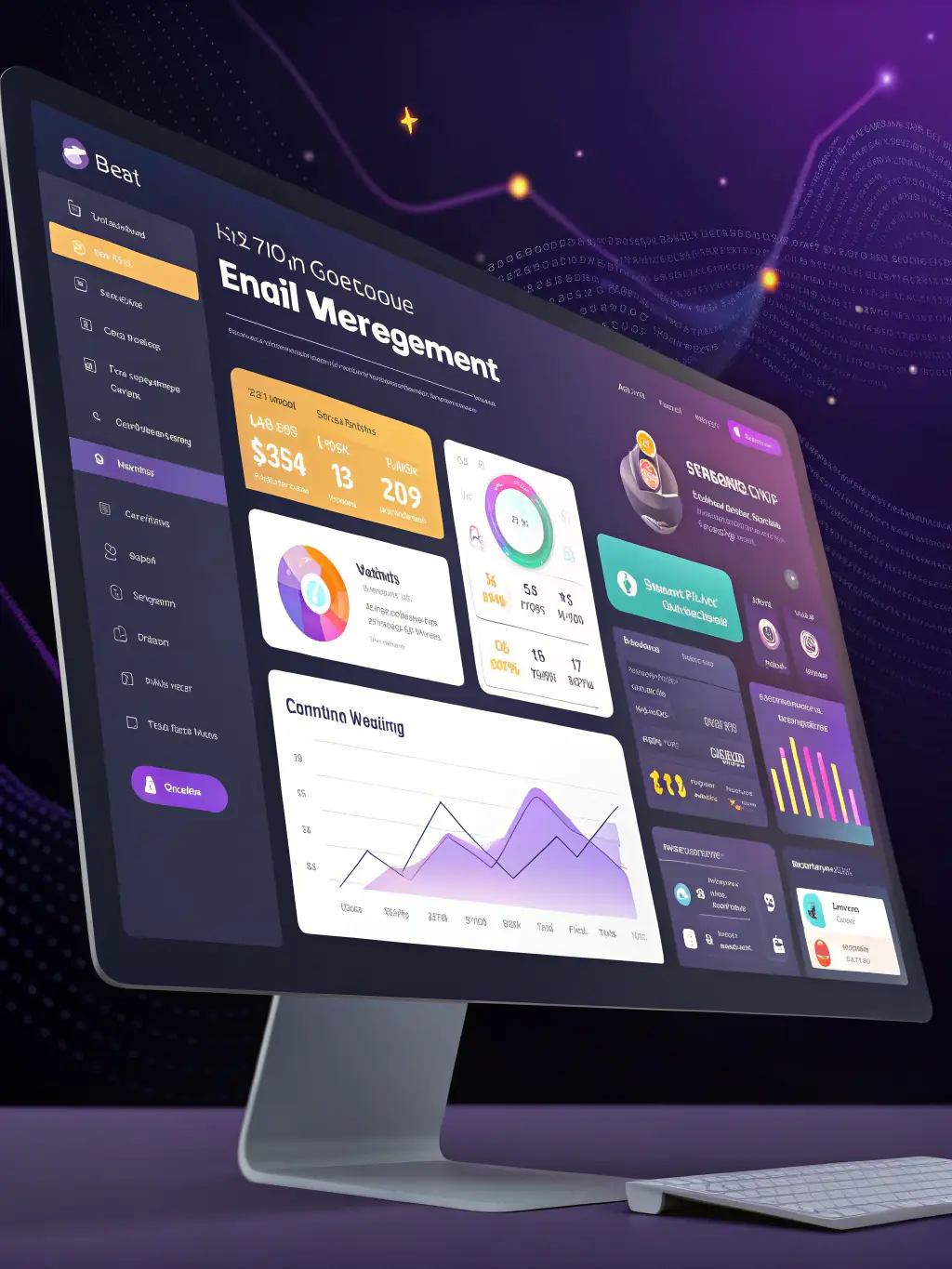An image of an email campaign dashboard with open rates and click-through metrics, demonstrating IntelliGrow's Email Marketing service.